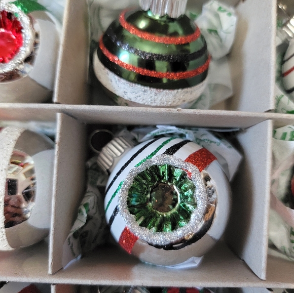 NEW 12 Christopher Radko Shiny Brite Glass Christmas Tree Ornaments. - Picture 4 of 9